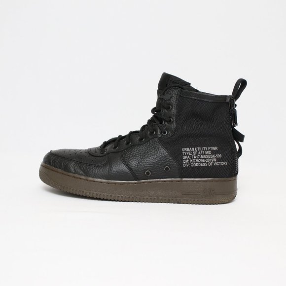 sf air force 1 mid black dark hazel